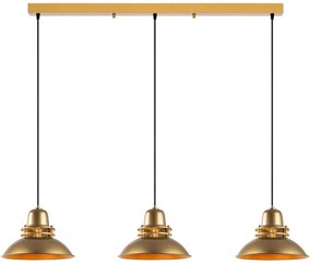 Φωτιστικό Οροφής - Ράγα Tibet 521SHN3564 144x34x123cm 3xE27 40W Gold Opviq