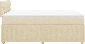 vidaXL Κρεβάτι Boxspring με Στρώμα Κρεμ 120x200 εκ. Υφασμάτινο