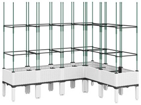 Ζαρντινιέρα Κήπου με Καφασωτό Λευκή 160x120x142,5 εκ. από PP - Λευκό