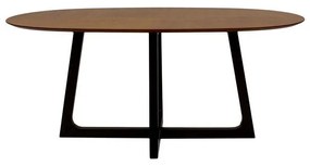 Τραπέζι τραπεζαρίας ξύλινο οβαλ Fylliana Eclipse καφέ χρώμα 180x100x77 εκ.