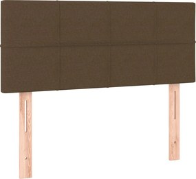 vidaXL Κρεβάτι Boxspring με Στρώμα Σκούρο Καφέ 80x200 εκ. Υφασμάτινο