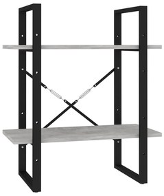 vidaXL Βιβλιοθήκη με 2 Ράφια Γκρι Σκυρ. 60 x 30 x 70 εκ. Επεξ. Ξύλο