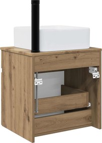 vidaXL Επιτοίχιος νιπτήρας βανίλιας Artisan Δρυς 49 x 41 x 63 εκ.