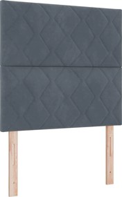 vidaXL Κρεβάτι Box Spring με Στρώμα και LED Σκούρο Γκρι 90 x 190 cm