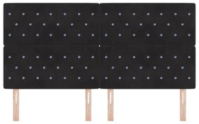 vidaXL LED Πλάτη Κρεβατιού Μαύρη 90 εκ. Βελούδο