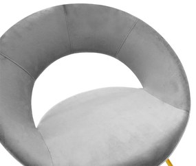 Καρέκλα Valentina pakoworld βελούδο γκρι-χρυσό πόδι - Μέταλλο - 029-000135