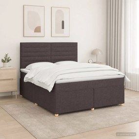 vidaXL Κρεβάτι box spring με στρώμα Σκούρο Καφέ 140 x 200 cm Ύφασμα