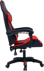Καρέκλα γραφείου gaming William pakoworld PU μαύρο-κόκκινο