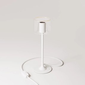 Επιτραπέζιο Πορτατίφ MAG-Y με Διάφανο Λαμπτήρα Ghost και Στρογγυλή Βάση Λευκό