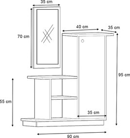Έπιπλο εισόδου Cute Megapap χρώμα φυσικό οξιάς 90x35x95εκ.