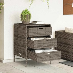 vidaXL Ντουλάπι Αποθήκευσης Κήπου Γκρι 55x59x80 εκ. Συνθετικό Ρατάν