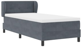 vidaXL Κρεβάτι Box Spring με στρώμα  σκούρο γκρι 80x200 εκ. βελούδο