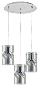 KQ S0616-3 TWIST SMOKEY PENDANT GLASS+