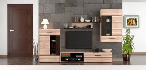 ΣΥΝΘΕΣΗ ΤΗΛΕΟΡΑΣΗΣ SOLO 293X41X184CM SONOMA ΜΕ WENGE MDF ΚΑΜΠΥΛΩΤΟ ΤΕΛΕΙΩΜΑ