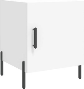 vidaXL Κομοδίνο Λευκό 40 x 40 x 50 εκ. από Επεξεργασμένο Ξύλο