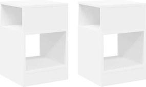 vidaXL End Table 2 pcs Λευκό 30,5 x 30 x 45 εκ Επεξεργασμένο ξύλο