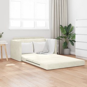 vidaXL Καναπές Κρεβάτι 2-σε-1 Κρεμ 124x204x61 εκ Βελούδο