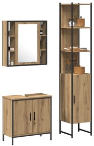 vidaXL Ντουλάπα Μπάνιου Άρτεσιν Όκ 33x33x185.5 cm Επεξεργασμένο Ξύλο