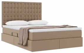 vidaXL Κρεβάτι Αποθήκης Καπουτσίνο 140 x 200 cm Τεχνητό Δέρμα