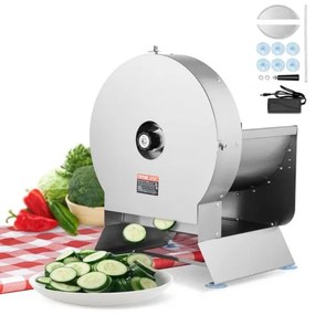 VEVOR Electric Vegetable Slicer, 0-0.5&quot;/0-12mm Thickness Adjustable Commercial Slicer Machine, Convertible to Manual, Stainless Steel Food Cutter Slicing Machine, Large Feed Port for Potato, Tomato