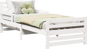 vidaXL Σκελετός Κρεβατιού Λευκό 80 x 200 cm Επεξεργασμένο ξύλο
