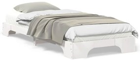vidaXL Κρεβάτι δαπέδου με αποθήκευση Λευκό 100 x 210 cm ξύλο