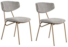 Καρέκλα Nancy (Σετ 2Τμχ) 566WYL1138 48x59x80cm Grey-Gold Μέταλλο,Ύφασμα