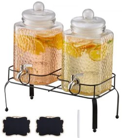 VEVOR Drink Dispenser 5.5L Beverage Dispenser for Parties Glass with Stand 2PCS