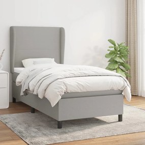 ΚΡΕΒΑΤΙ BOXSPRING ΜΕ ΣΤΡΩΜΑ ΑΝΟΙΧΤΟ ΓΚΡΙ 90X200 ΕΚ. ΥΦΑΣΜΑΤΙΝΟ 3127773