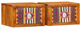 vidaXL Κομοδίνα 2 τεμ 35x30x22 εκ Μασίφ ξύλο ακακίας
