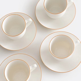Σετ 4 φλιτζανοπιατάκια τσαγιού από πορσελάνη, Malo