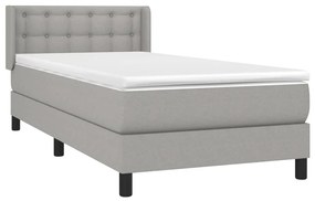 ΚΡΕΒΑΤΙ BOXSPRING ΜΕ ΣΤΡΩΜΑ ΑΝΟΙΧΤΟ ΓΚΡΙ 90X200 ΕΚ. ΥΦΑΣΜΑΤΙΝΟ 3130001