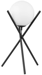Φωτιστικό Επιτραπέζιο 39593 Salvezinas E27/1 Opal Matt-Black Eglo Metal, Glass
