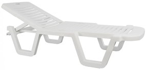 Ξαπλώστρα παραλίας Relax Πλαστική Λευκή Ανακλινόμενη 70x190x36εκ.