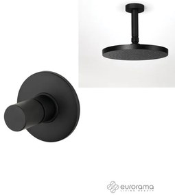 Eurorama RES PRO Μίκτης εντοιχισμού 1 εξόδου &amp; Ανακλινόμενη κεφαλή Φ30εκ &amp; μπράτσο οροφής 10εκ Black Matt