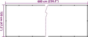 vidaXL Περίφραξη Μπαλκονιού Προστατευτική Γκρι 600x120 εκ. από PVC