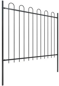vidaXL Φράχτης Κήπου με Κορυφή από Ατσάλι 714,5 x 150 εκ. Μαύρος