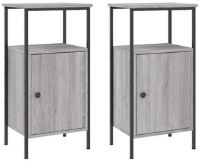 vidaXL Κομοδίνα 2 τεμ. Γκρι Sonoma 41 x 31 x 80 εκ. από Επεξεργ. Ξύλο
