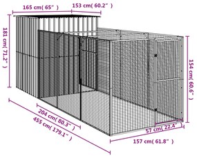 ΣΠΙΤΑΚΙ ΣΚΥΛΟΥ ΜΕ ΑΥΛΗ ΑΝ. ΓΚΡΙ 165X455X181 ΕΚ. ΓΑΛΒΑΝ. ΧΑΛΥΒΑΣ 3189104