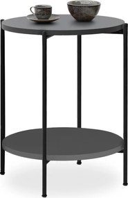 Τραπεζάκι βοηθητικό Argento Megapap χρώμα ανθρακί 43x43x60εκ.