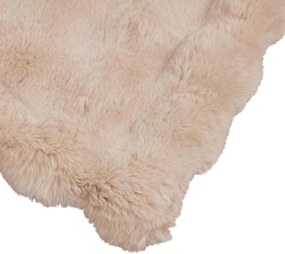 vidaXL Ψεύτικη κουβέρτα από κουνέλι Μπεζ 220 x 240 cm Πολυεστέρας