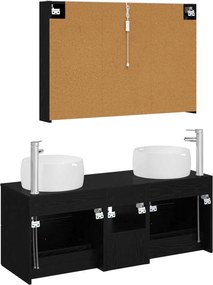 vidaXL Σετ Επίπλων Μπάνιου 4 pcs Μαύρη Δρυς
