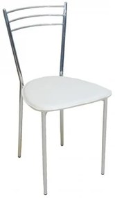 VALETTA καρέκλα Χρώμιο/PVC Εκρού 40x41x81cm ΕΜ936,1