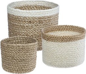 Καλάθια Αποθήκευσης (Σετ 3τμχ) A-S Jute White 168413
