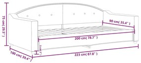 Καναπές Κρεβάτι Taupe 90 x 200 εκ. Υφασμάτινος - Μπεζ-Γκρι