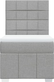 vidaXL Κρεβάτι Boxspring με Στρώμα Ανοιχτό Γκρι 80x200 εκ. Υφασμάτινο