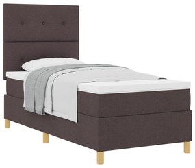 vidaXL Κρεβάτι με Στρώμα Σκούρο Καφέ 80x200 εκ. Ύφασμα