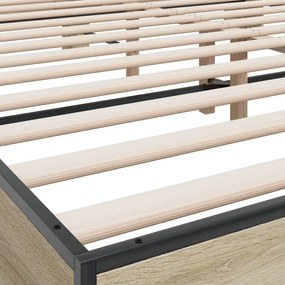 vidaXL Πλαίσιο Κρεβατιού Sonoma Δρυς 200x200 εκ. Επεξ. Ξύλο &amp; Μέταλλο