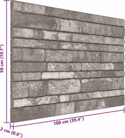 vidaXL Πάνελ τοίχου 10 τμχ. 100 x 50 cm Σκούρο Γκρι Αφρός EPS