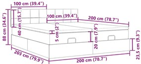 Οθωμανικό κρεβάτι με στρώματα ροζ 200x200cm Velvet - Ροζ